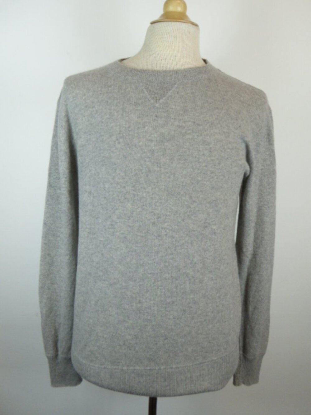 JOIE !00% cashmere GRAPHIC CREWNECK SWEATER gray heather sweatshirt L